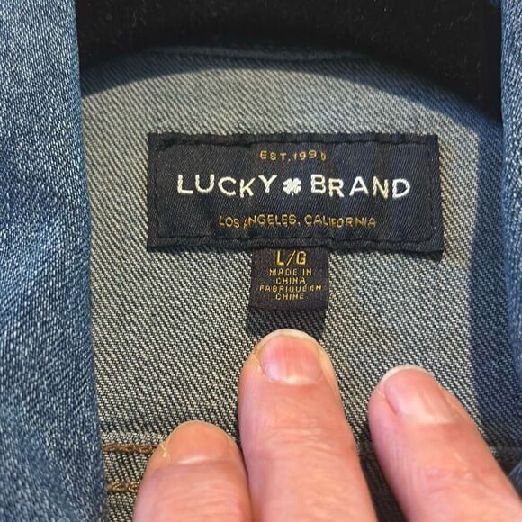 LUCKY BRAND Denim Jean Jacket Size L - Picture 9 of 9